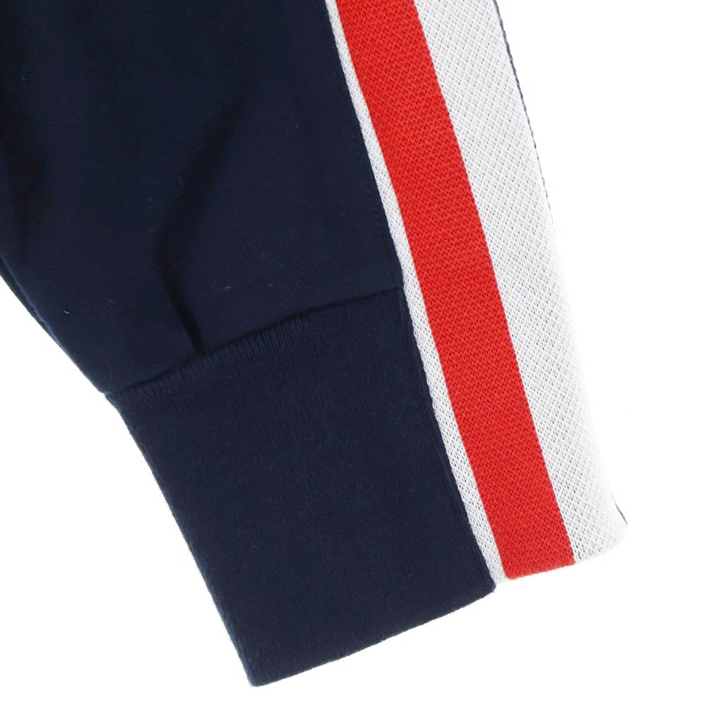 THOM BROWNE(トムブラウン) サイドトリコロールライン プルオーバーパーカー フーディー ネイビー MJT224A