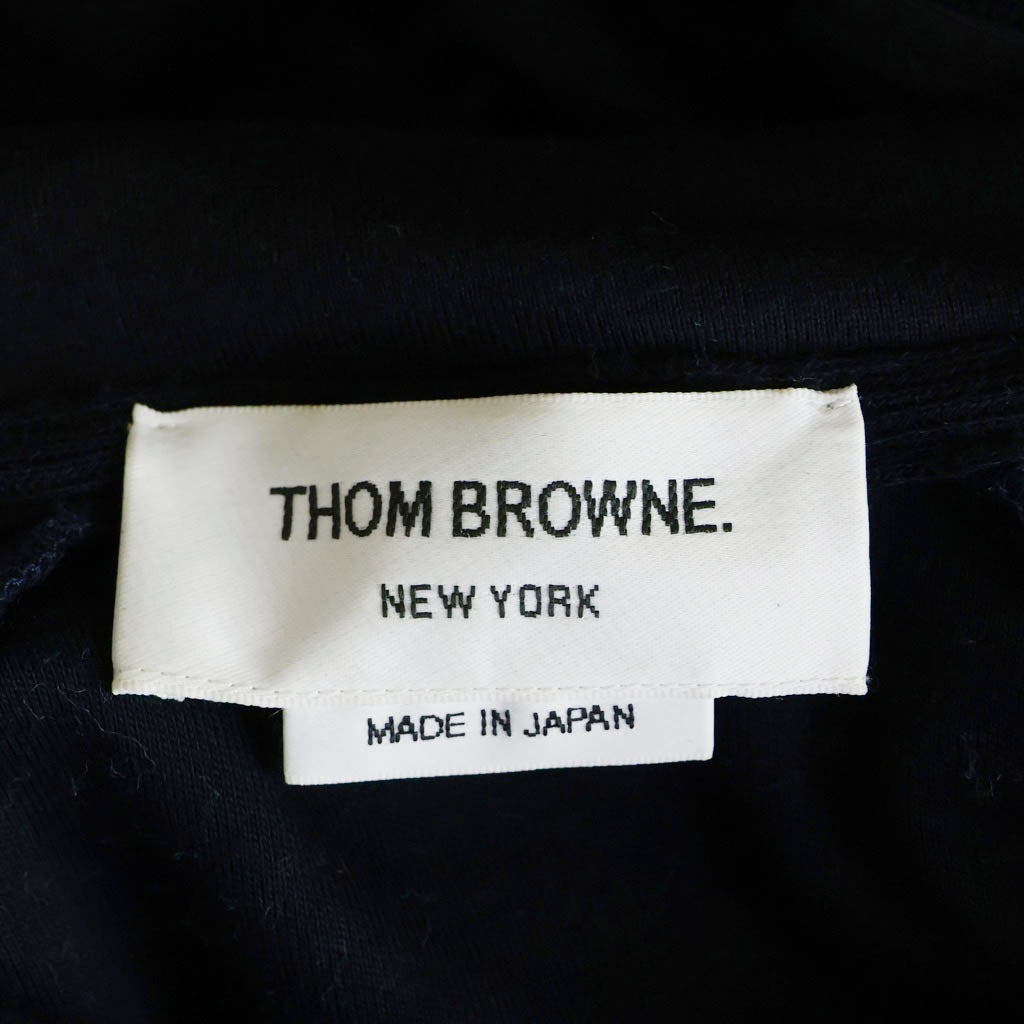 THOM BROWNE(トムブラウン) サイドトリコロールライン プルオーバーパーカー フーディー ネイビー MJT224A