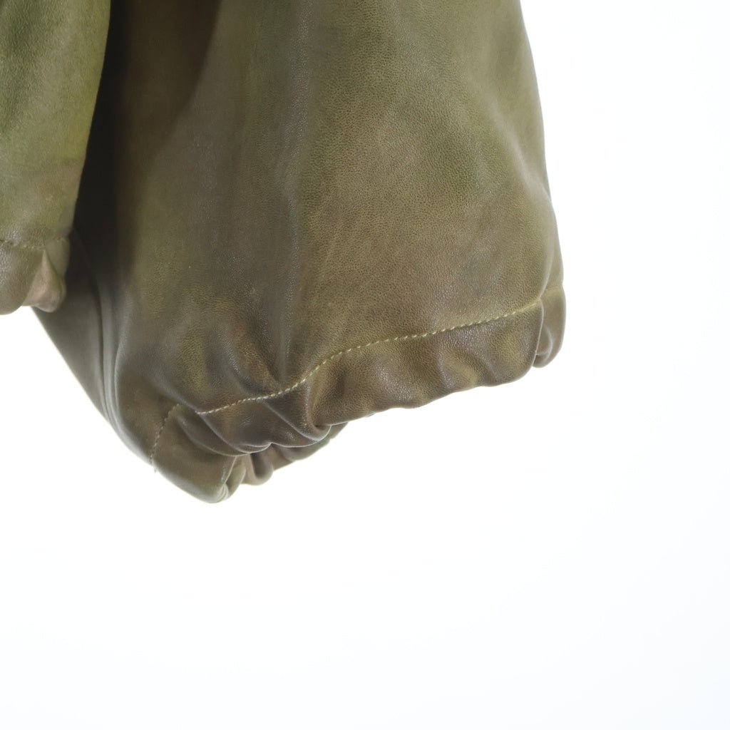 DIESEL(ディーゼル) LEATHER VATEL HOODED JACKET ヴァテル フーデッド ジップアップレザージャケット グリーン A13454