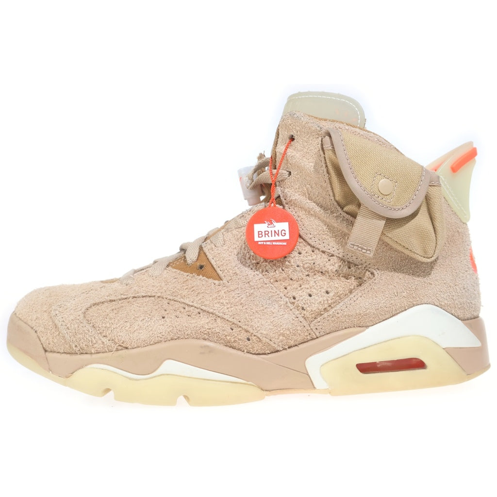 NIKE(ナイキ) ×TRAVIS SCOTT AIR JORDAN 6 RETRO SP BRITISH KAHKI トラヴィススコット エアジョーダン6 ハイカットスニーカー ベージュ US9.5/27.5cm DH0690-200