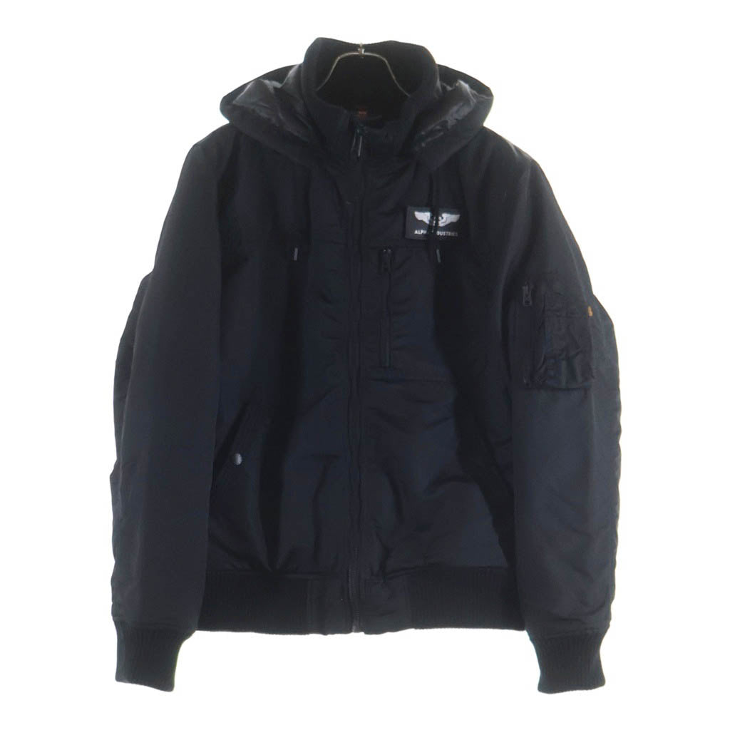 ALPHA INDUSTRIES(アルファ インダストリーズ) Hooded Rib Jacket フーデッドリブジャケット ブラック TA1716-001 レディース