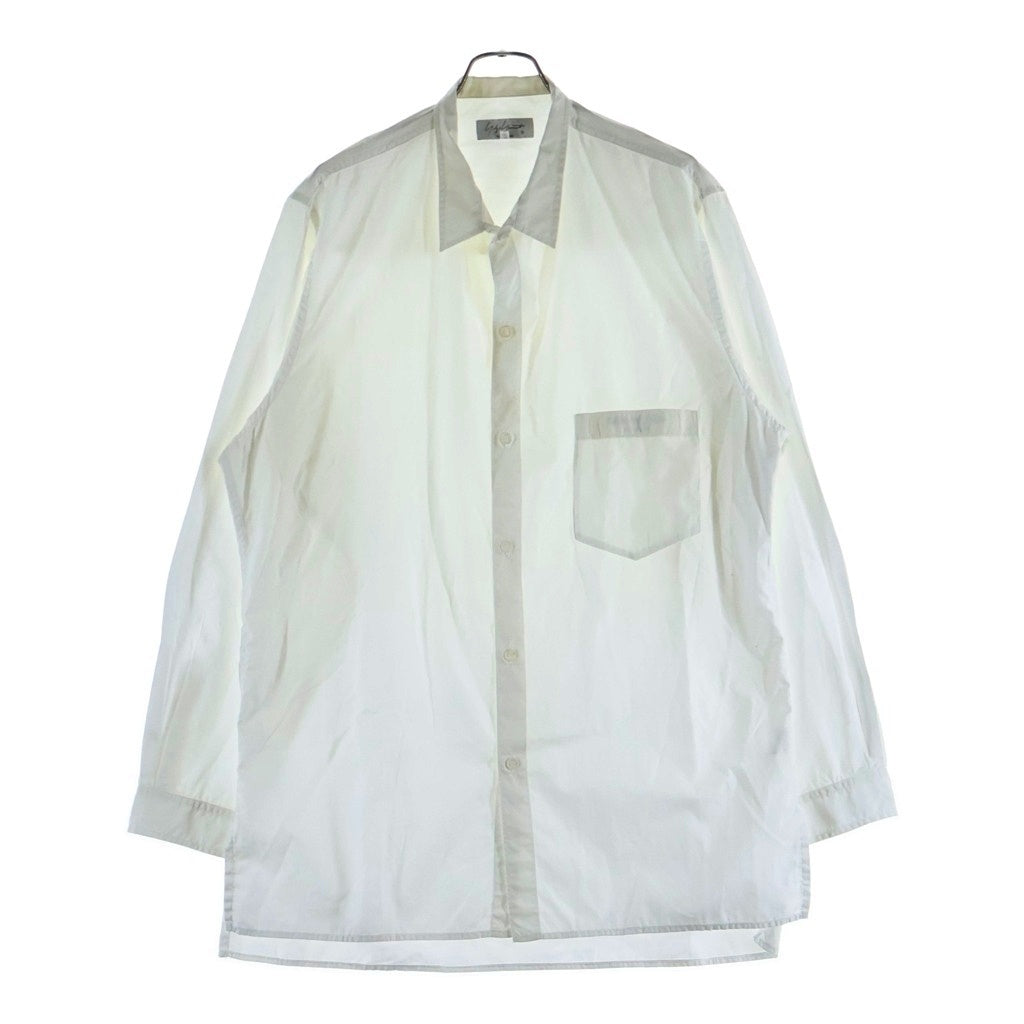 Yohji Yamamoto(ヨウジヤマモト) 22SS Chain Stitch Broadcloth Shirt 環縫いブロードシャツ 長袖シャツ ホワイト HG-B04-001