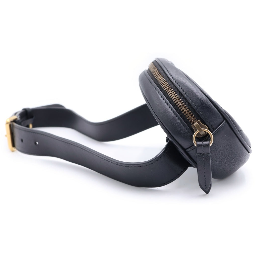 GUCCI(グッチ) GGマーモント ロゴデザイン キルティング レザー ショルダーバッグ ブラック 476434 レディース