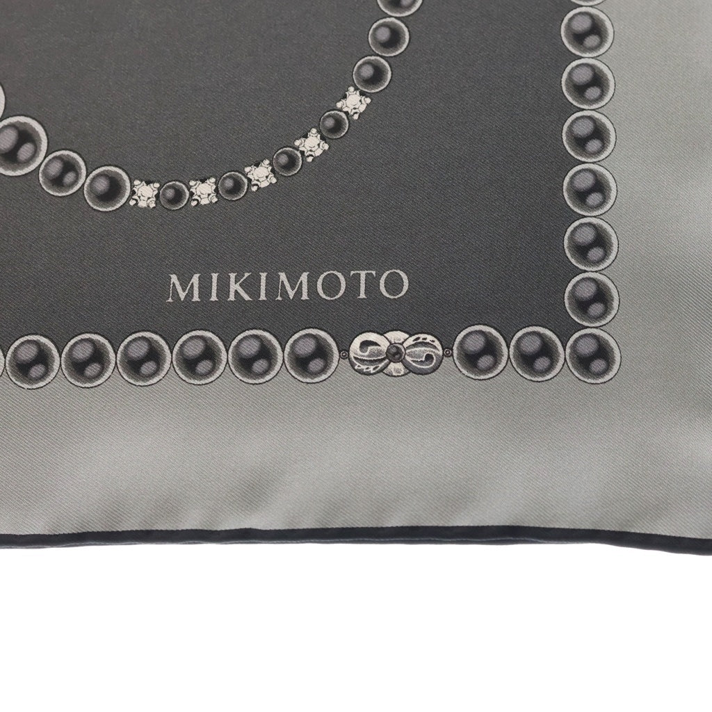 MIKIMOTO(ミキモト) パールデザイン シルク スカーフ ブラック レディース