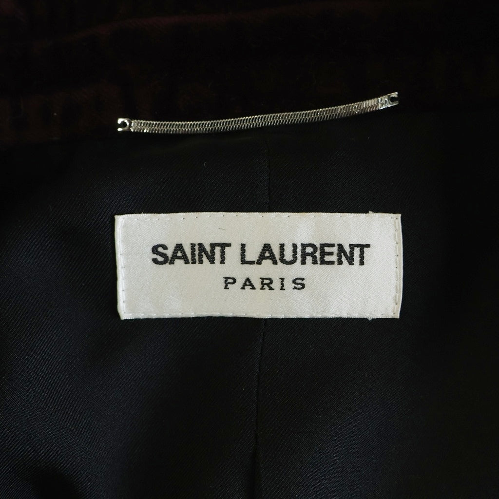 SAINT LAURENT PARIS(サンローランパリ) 22AW ピークドラペル ベロア ダブルブレストテーラードジャケット レッド 706612 Y615W
