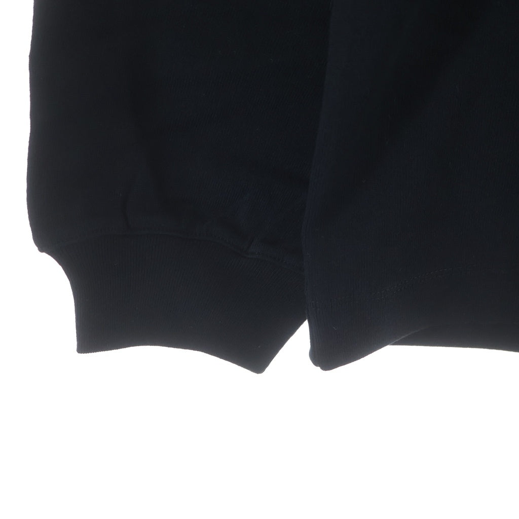 everyone(エブリワン) ロゴデザイン クルーネック カットソー 長袖Tシャツ ブラック