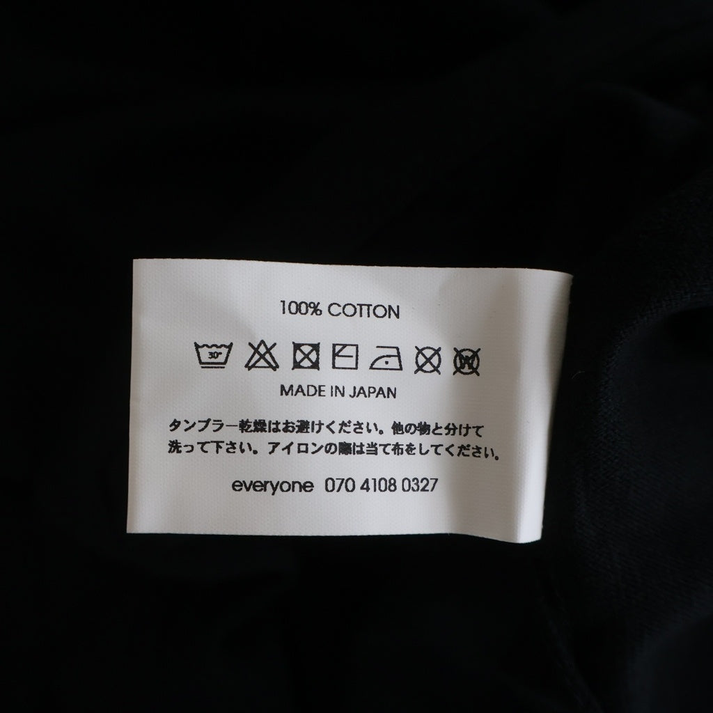 everyone(エブリワン) ロゴデザイン クルーネック カットソー 長袖Tシャツ ブラック