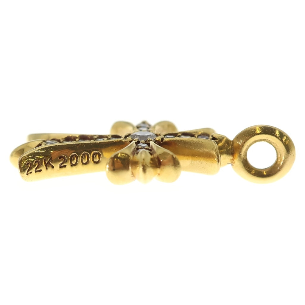 CHROME HEARTS(クロムハーツ) 22K TNY CRSF P/DIA タイニーファットクロス PAVEダイヤ ペンダントトップ ゴールドBCA033