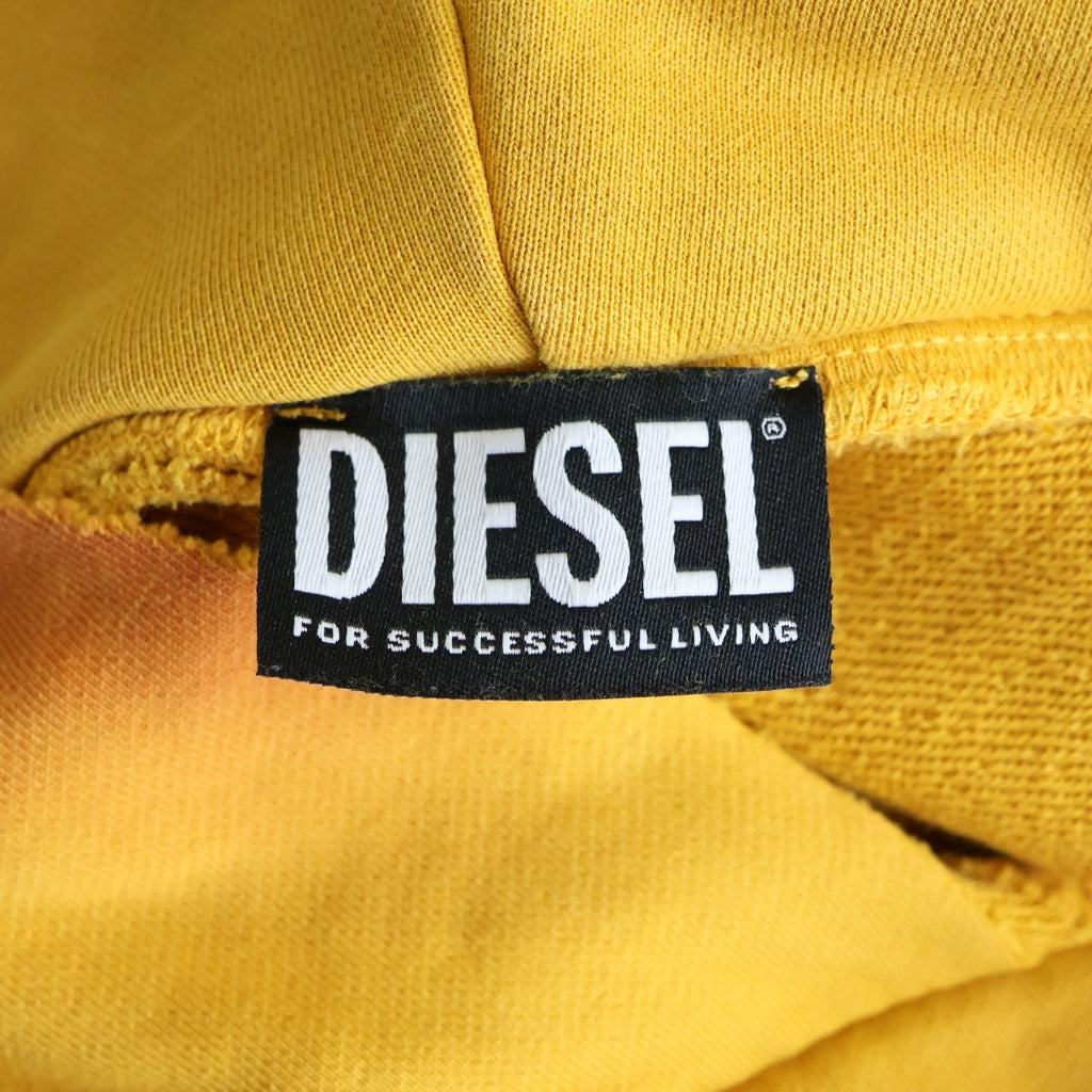DIESEL(ディーゼル) S-STRAHOOP HOODIE プルオーバーパーカー フーディー ダメージ加工 イエロー A09910