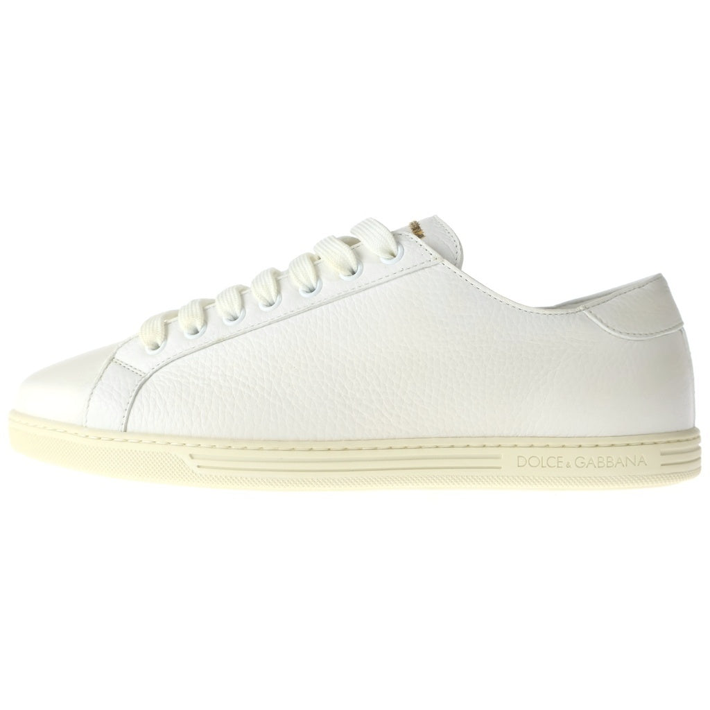 DOLCE & GABBANA ドルチェアンドガッバーナ レザー サントロペ ロゴデザイン ローカットスニーカー ホワイト CS1735 DOLCE & GABBANA(ドルチェアンドガッバーナ) レザー サントロペ ロゴ
