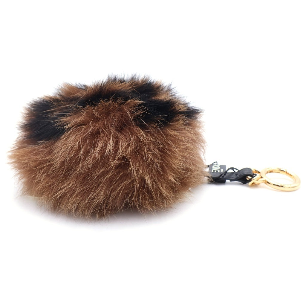 FENDI(フェンディ) フォックス ラムスキン ロゴデザイン ポンポンチャーム ブラウン 7AR683-A3VC-F0TWL- レディース
