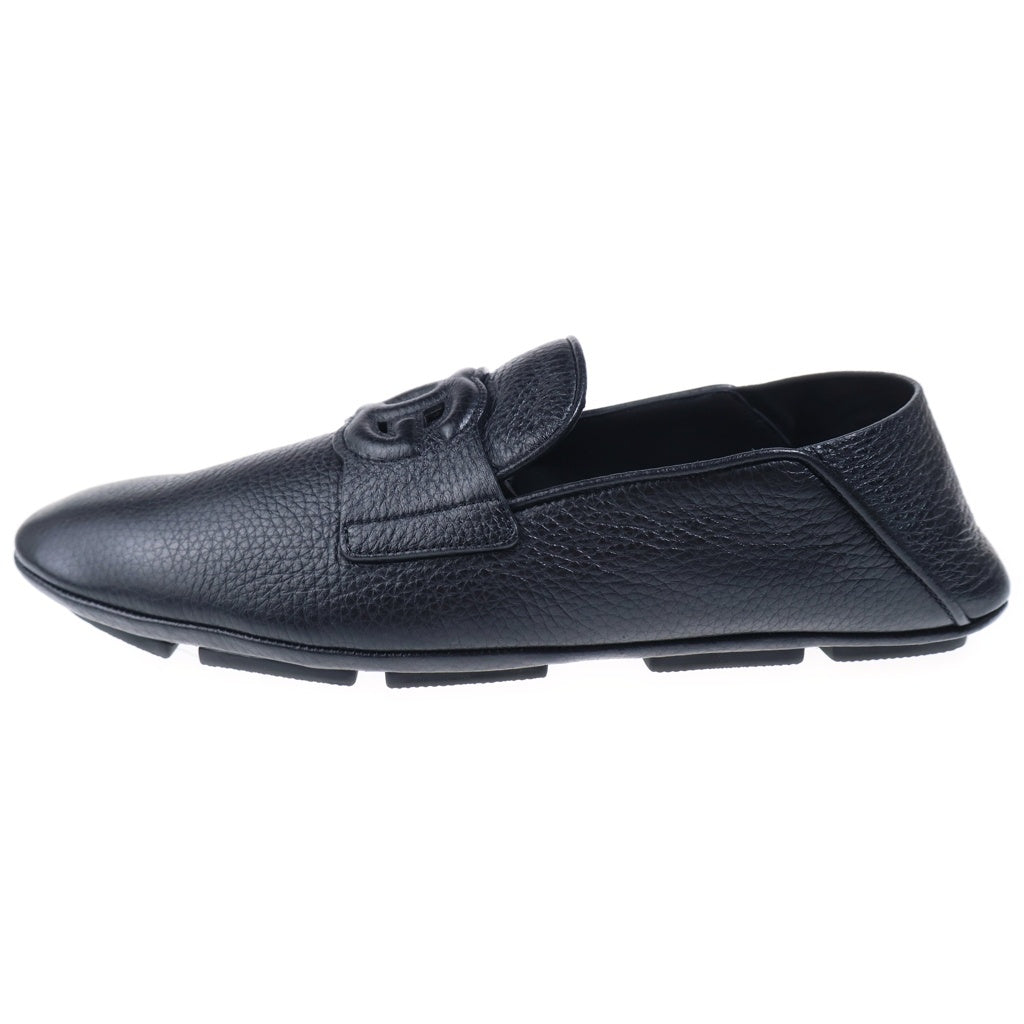 DOLCE & GABBANA(ドルチェアンドガッバーナ) DRIVERS LOFAR カーフスキン ロゴデザイン ドライバーズローファー ブラック A50583