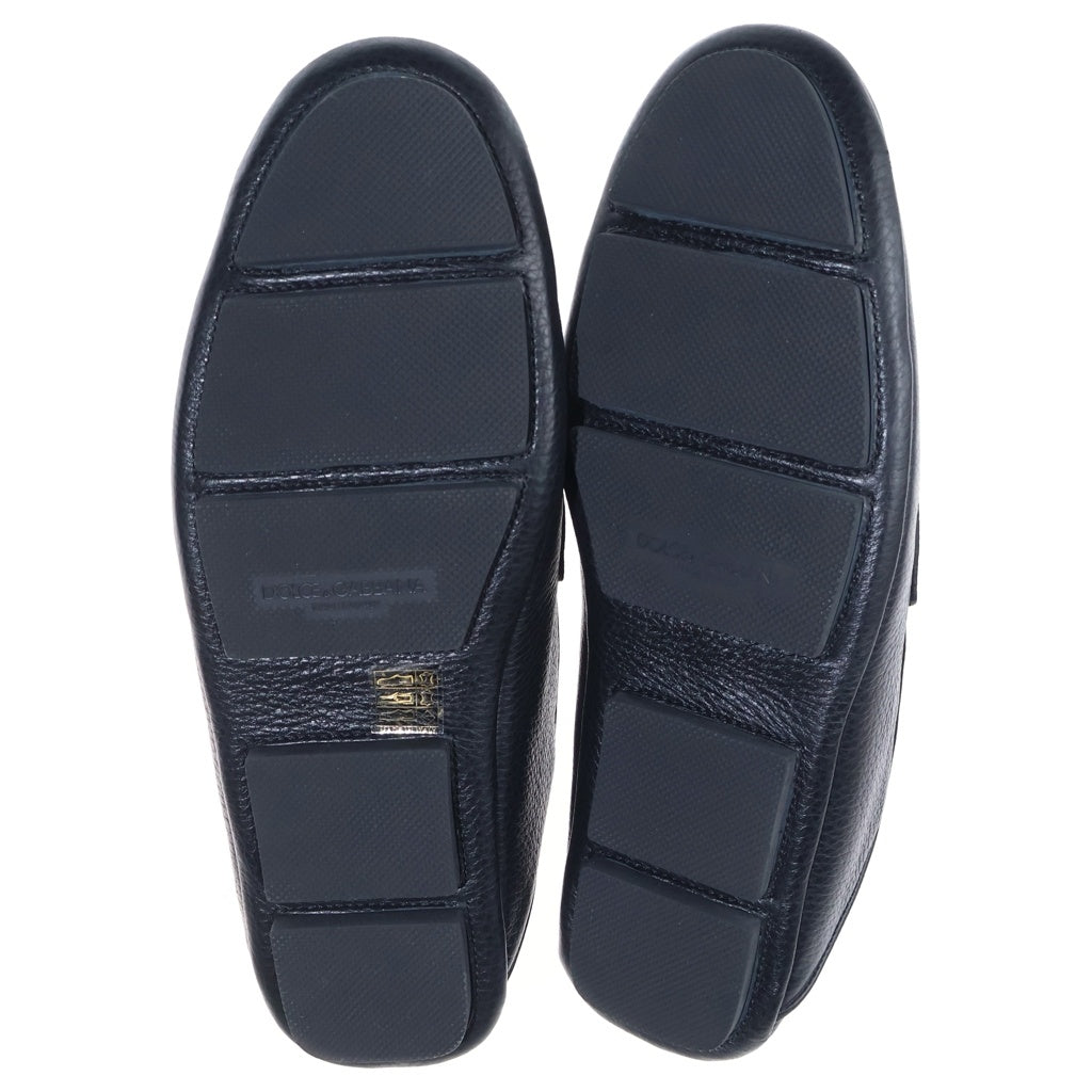 DOLCE & GABBANA(ドルチェアンドガッバーナ) DRIVERS LOFAR カーフスキン ロゴデザイン ドライバーズローファー ブラック A50583