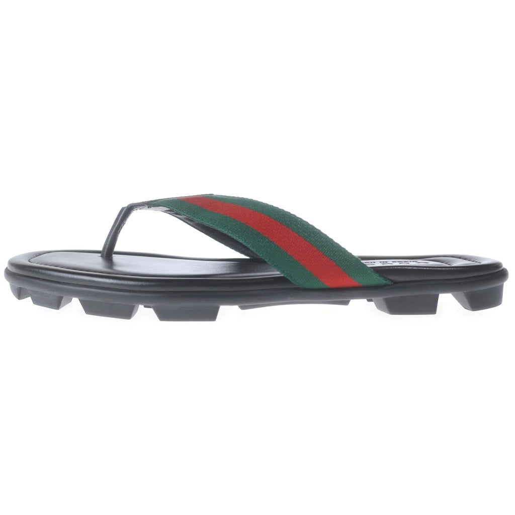 GUCCI(グッチ) シェリーライン ウェブレザー トングサンダル ブラック
