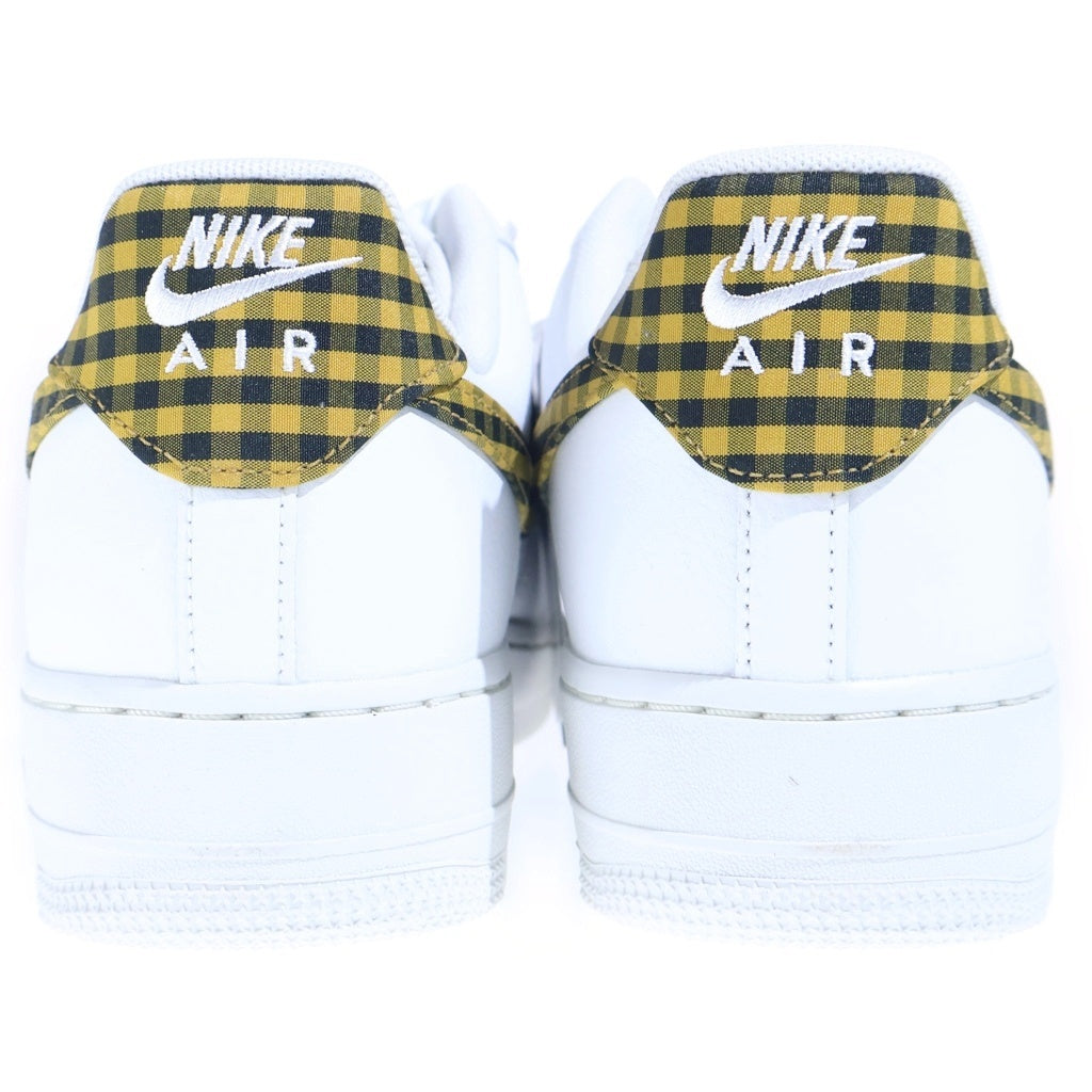 NIKE(ナイキ) AIR FORCE 1 07 ESS TREND エアフォース1 07 ミスティックレッド ギンガム ローカットスニーカー ホワイト/イエロー US12/29cm DZ2784-102
