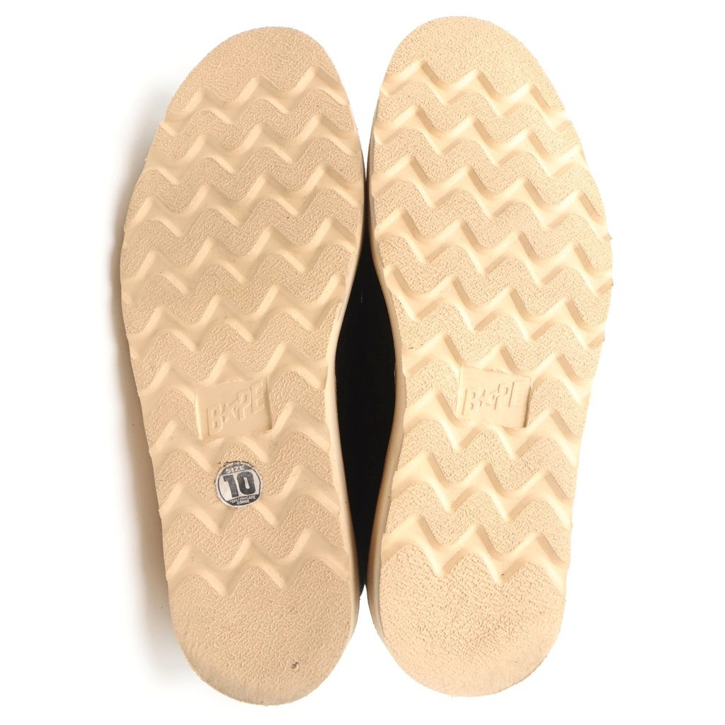 A BATHING APE(アベイシングエイプ) スエード レースアップ ミッドカットブーツ ブラック