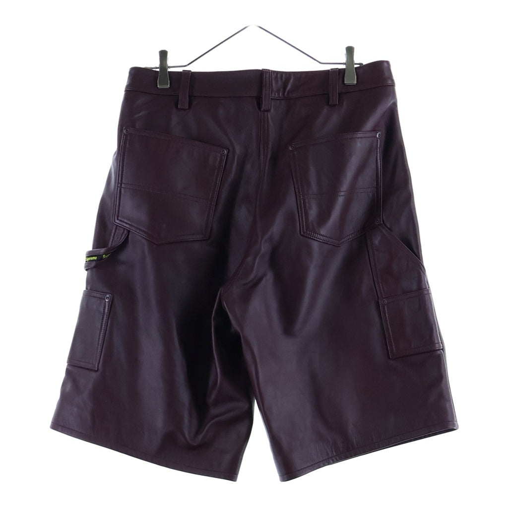SUPREME(シュプリーム) 26SS Leather Double Knee Painter Short レザーダブルニーペインターショーツ ボトムス レッド