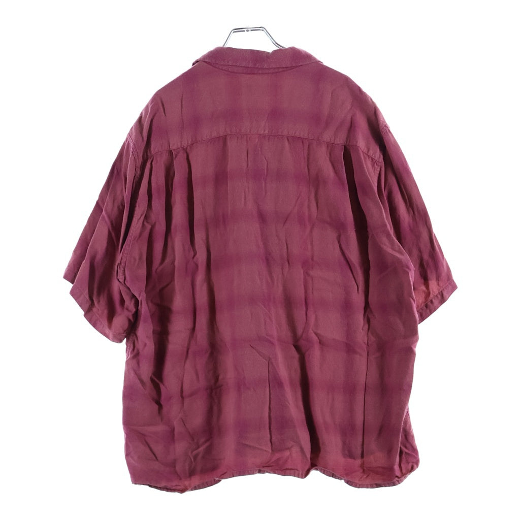 WACKO MARIA(ワコマリア) 25SS OMBRE CHECK OPEN COLOR SHIRT オンブレチェックオープンカラーシャツ 半袖シャツ レッド