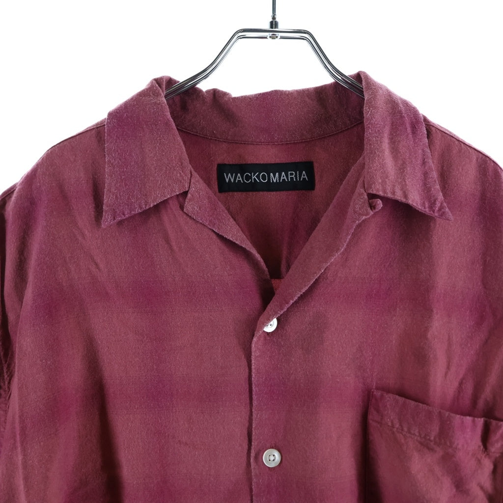 WACKO MARIA(ワコマリア) 25SS OMBRE CHECK OPEN COLOR SHIRT オンブレチェックオープンカラーシャツ 半袖シャツ レッド