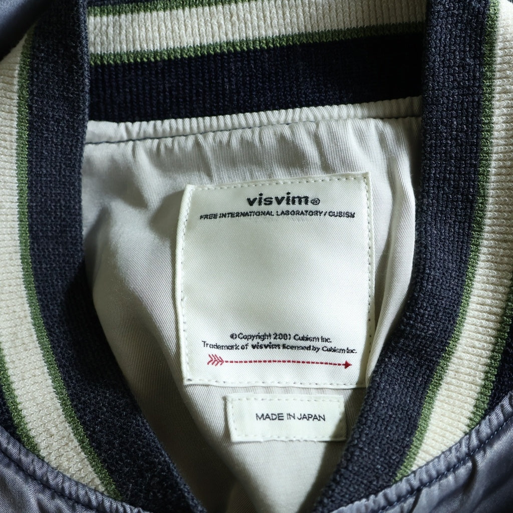 VISVIM(ヴィスヴィム) 24SS DOUGLAS JKT ダグラス ロゴデザイン ジップアップジャケット スカジャン グレー 0123405013003