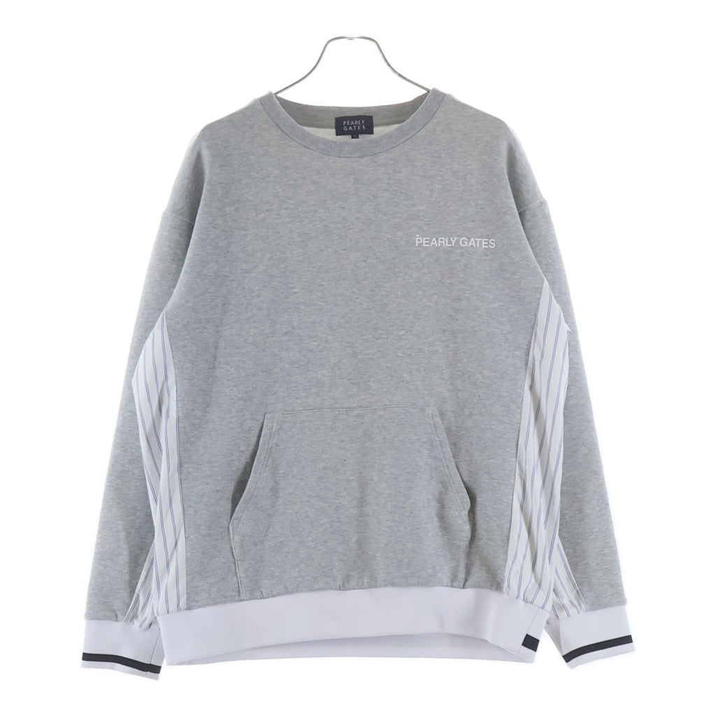 PEARLY GATES(パーリーゲイツ) Crewneck Sweatshirt クルーネックスウェットトレーナー 袖切り替え グレー 053‐5162305