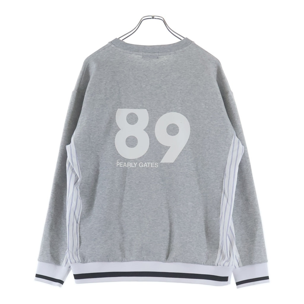 PEARLY GATES(パーリーゲイツ) Crewneck Sweatshirt クルーネックスウェットトレーナー 袖切り替え グレー 053‐5162305