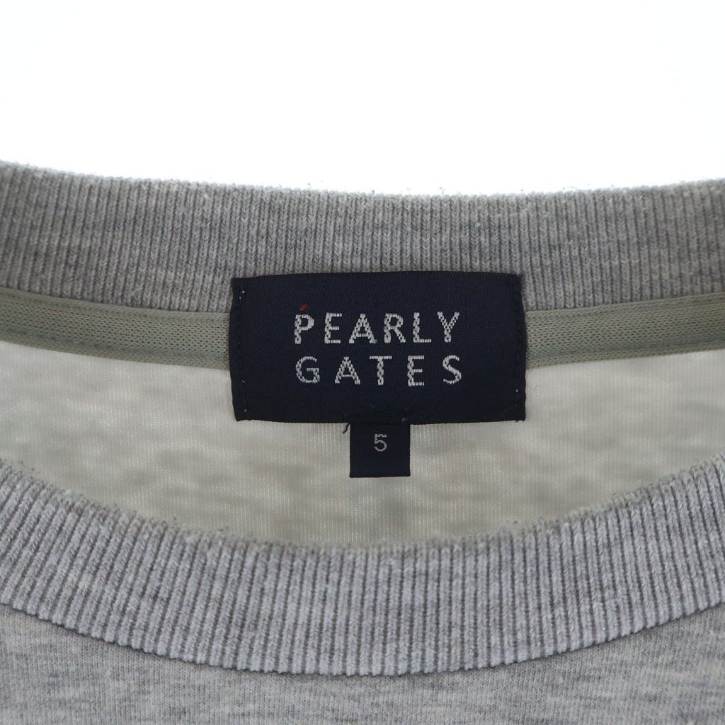 PEARLY GATES(パーリーゲイツ) Crewneck Sweatshirt クルーネックスウェットトレーナー 袖切り替え グレー 053‐5162305