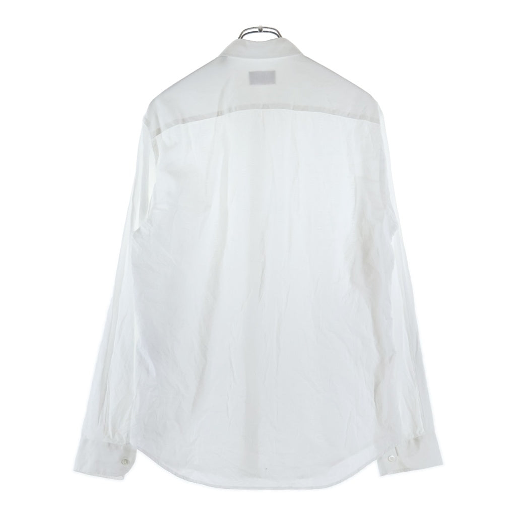 ARMANI(アルマーニ) リネンキャンバス ストライプ長袖シャツ ホワイト EM000099