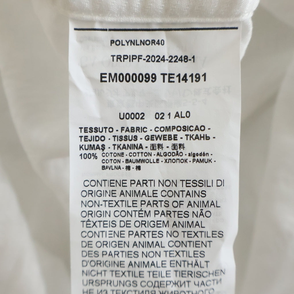 ARMANI(アルマーニ) リネンキャンバス ストライプ長袖シャツ ホワイト EM000099