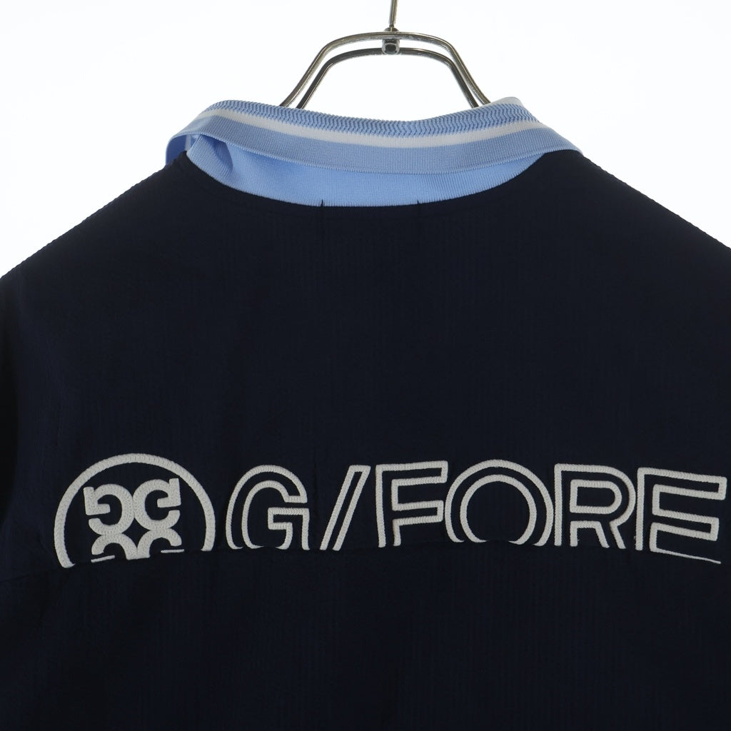 G/FORE(ジーフォア) シアサッカーポロ半袖シャツ ネイビー GMTCM25404