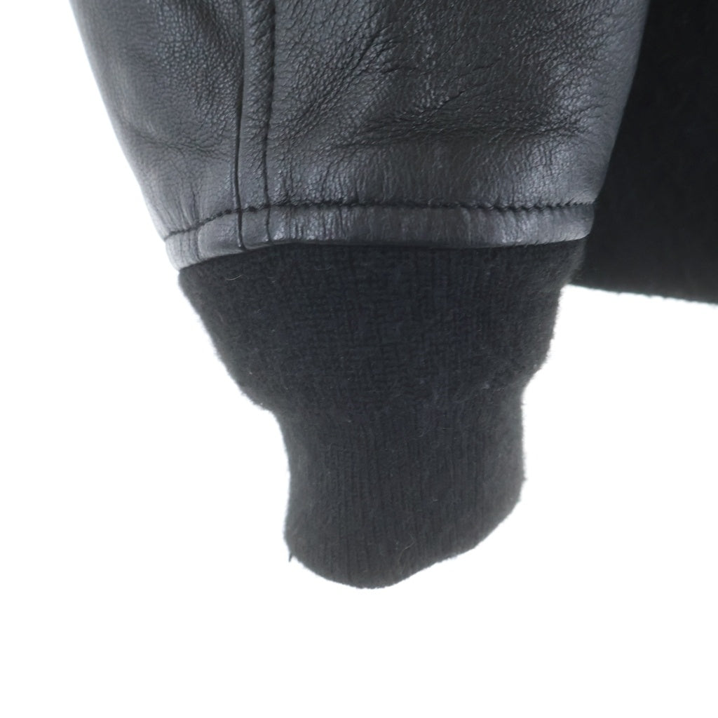 AVIREX(アヴィレックス) STAND LEATHER MA-1 MOD JACKET スタンドカラー シープレザー MA-1 モディファイジャケット ブラック 783-5150007