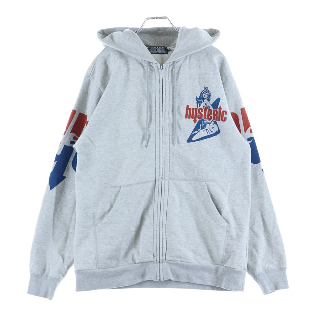 HYSTERIC GLAMOUR(ヒステリックグラマー) プリントデザイン ジップアップフーディー パーカー グレー 02261CF01