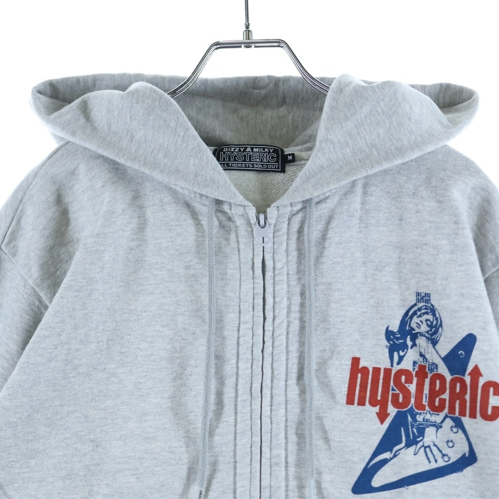 HYSTERIC GLAMOUR(ヒステリックグラマー) プリントデザイン ジップアップフーディー パーカー グレー 02261CF01