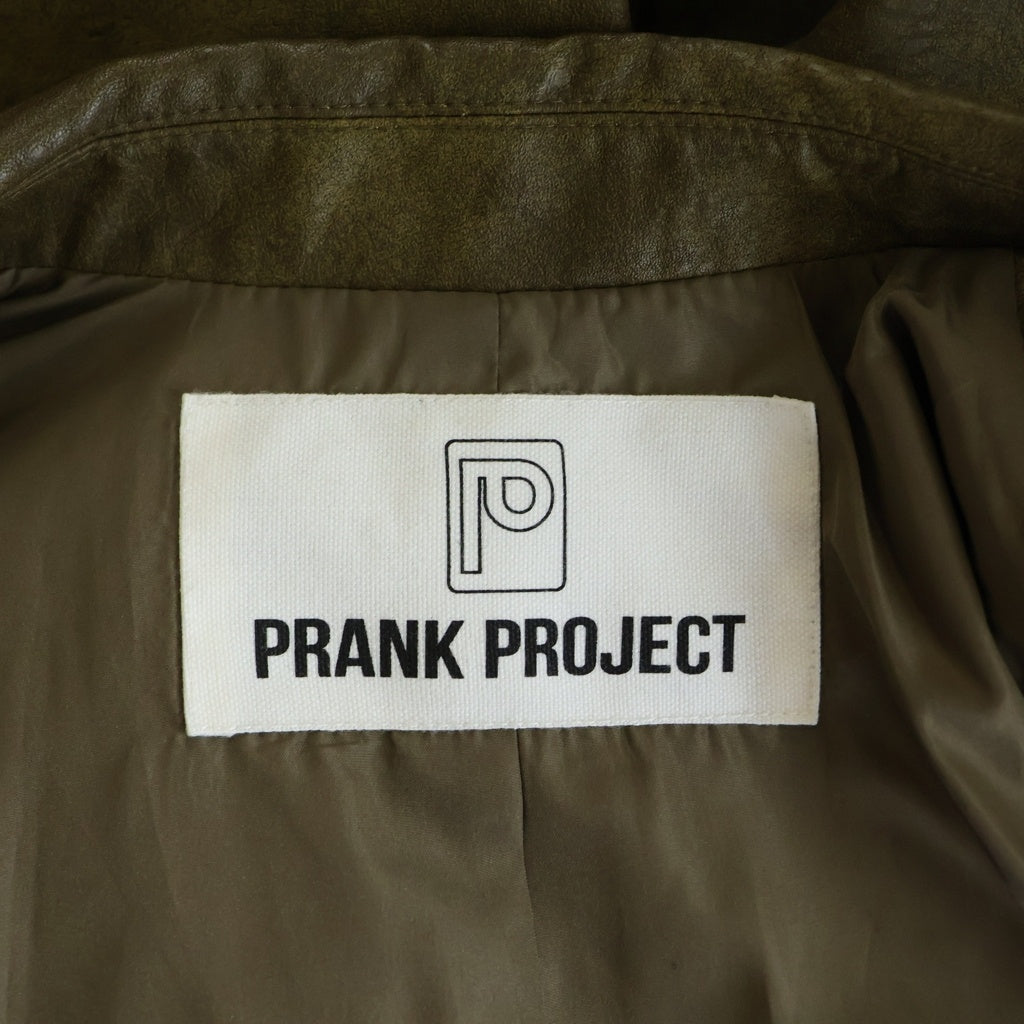 PRANK PROJECT(プランクプロジェクト) Pierced Eco Leather Jacket ピアッシング エコレザージャケット カーキ 31242115402
