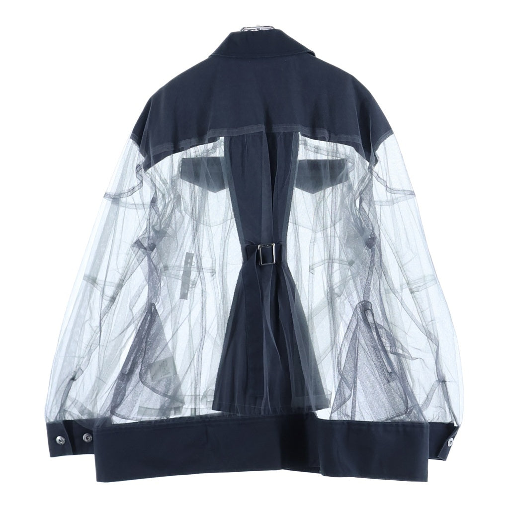 PRANK PROJECT(プランクプロジェクト) Cocoon Sleeve Tulle Blouson コットンスリーブ チュールブラウス グレー 31251215102