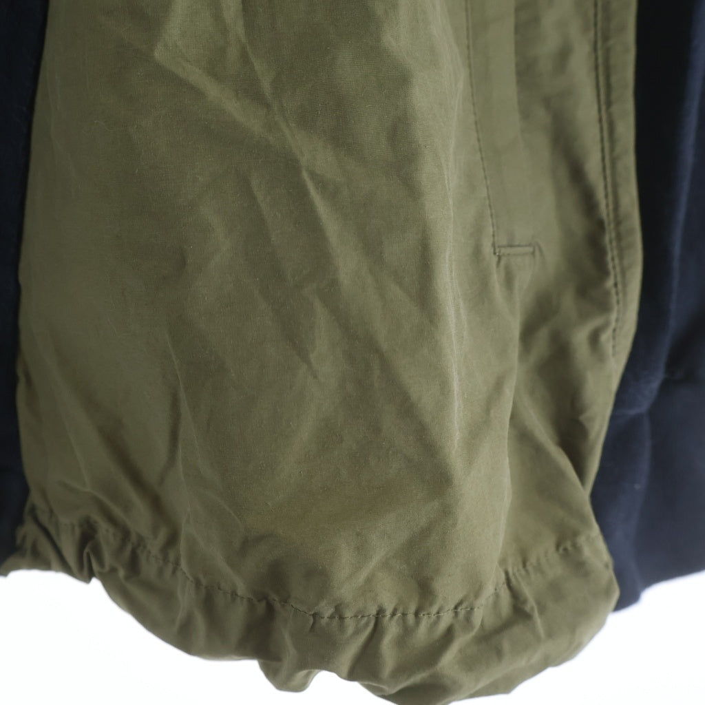 Sacai(サカイ) ナイロン切り替え長袖Tシャツ ネイビー/カーキ 22-02871M