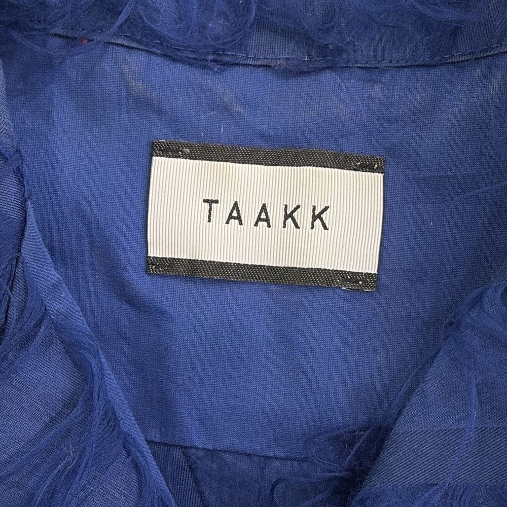 TAAKK(ターク) 23SS FRINGE OPEN COLLAR SHIRTS フリンジ オープンカラー 半袖シャツ ブルー TA23SS-SH029
