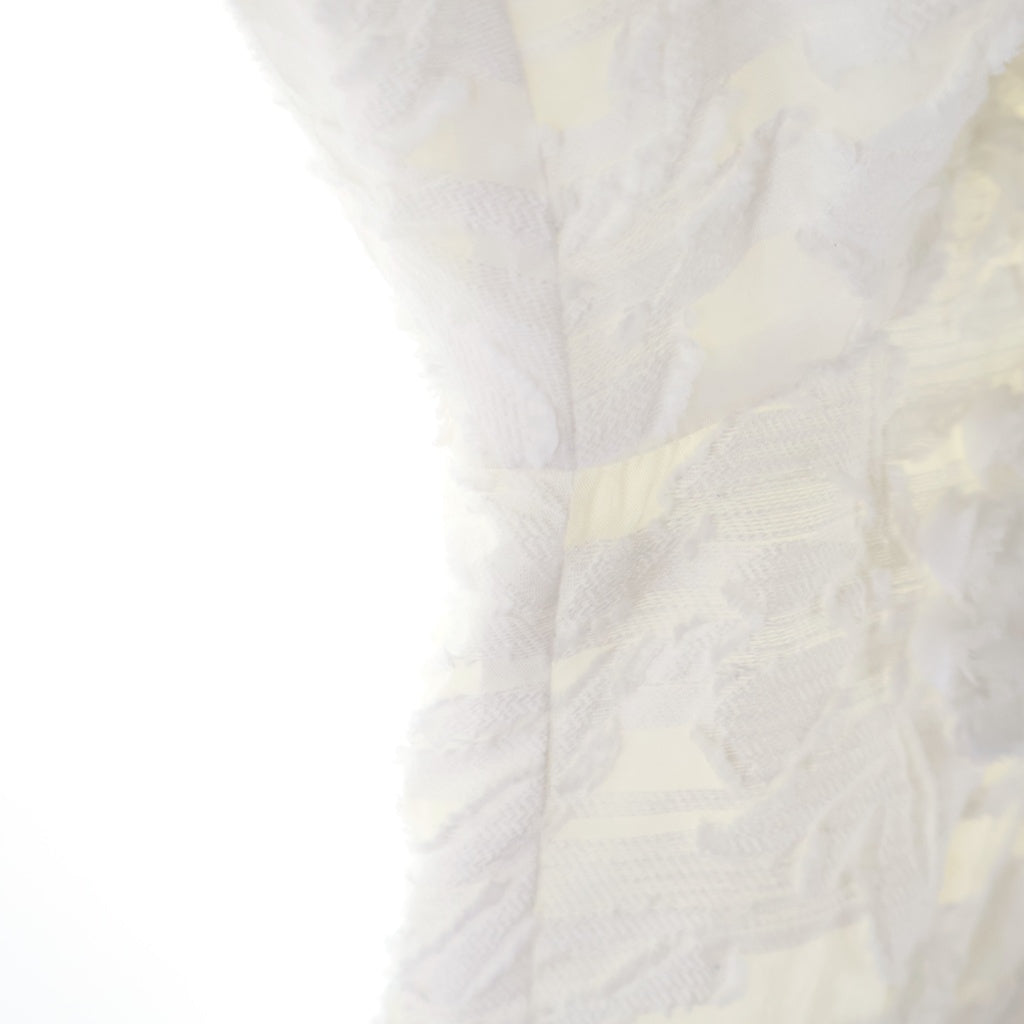 TAAKK(ターク) 24SS JACQUARD BLOSON ジャガードデザイン ジップアップ ジャケット ホワイト TA24SS-BL008