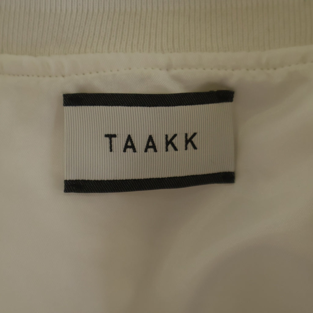 TAAKK(ターク) 24SS JACQUARD BLOSON ジャガードデザイン ジップアップ ジャケット ホワイト TA24SS-BL008