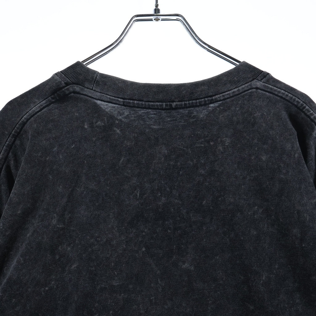 ALEXANDER WANG(アレキサンダーワン) ウォッシュ加工 ラメロゴ刺繍 長袖Tシャツ ロンT カットソー グレー