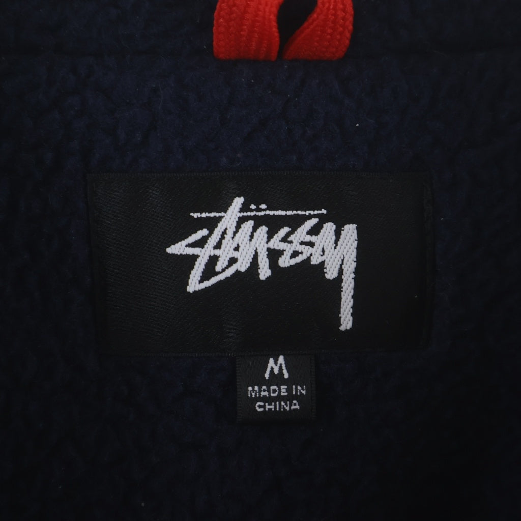 STUSSY(ステューシー) POLAR FLEECE LINED JACKET ポーラー フリース ナイロンタスランジャケット レッド