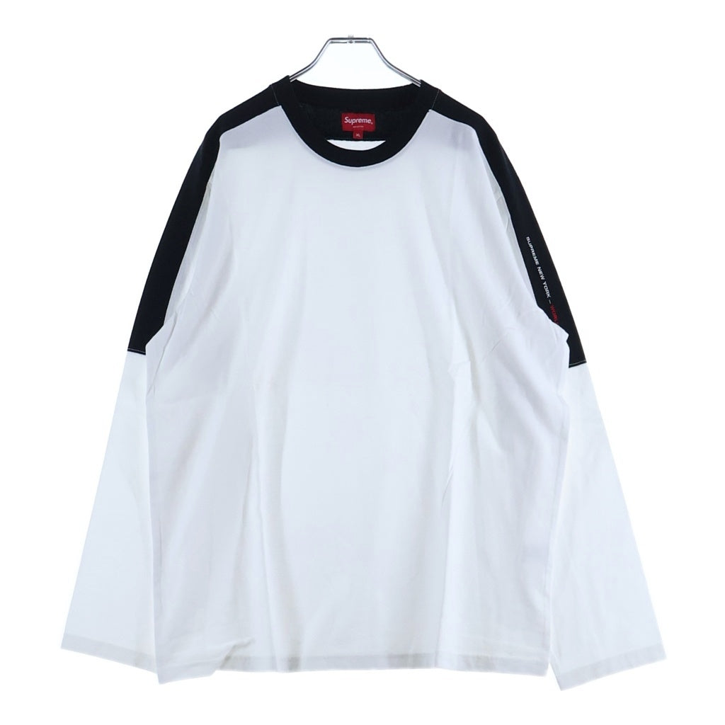 SUPREME(シュプリーム) 18AW Paneled L/S Tee パネルド クルーネック カットソー 長袖Tシャツ ホワイト