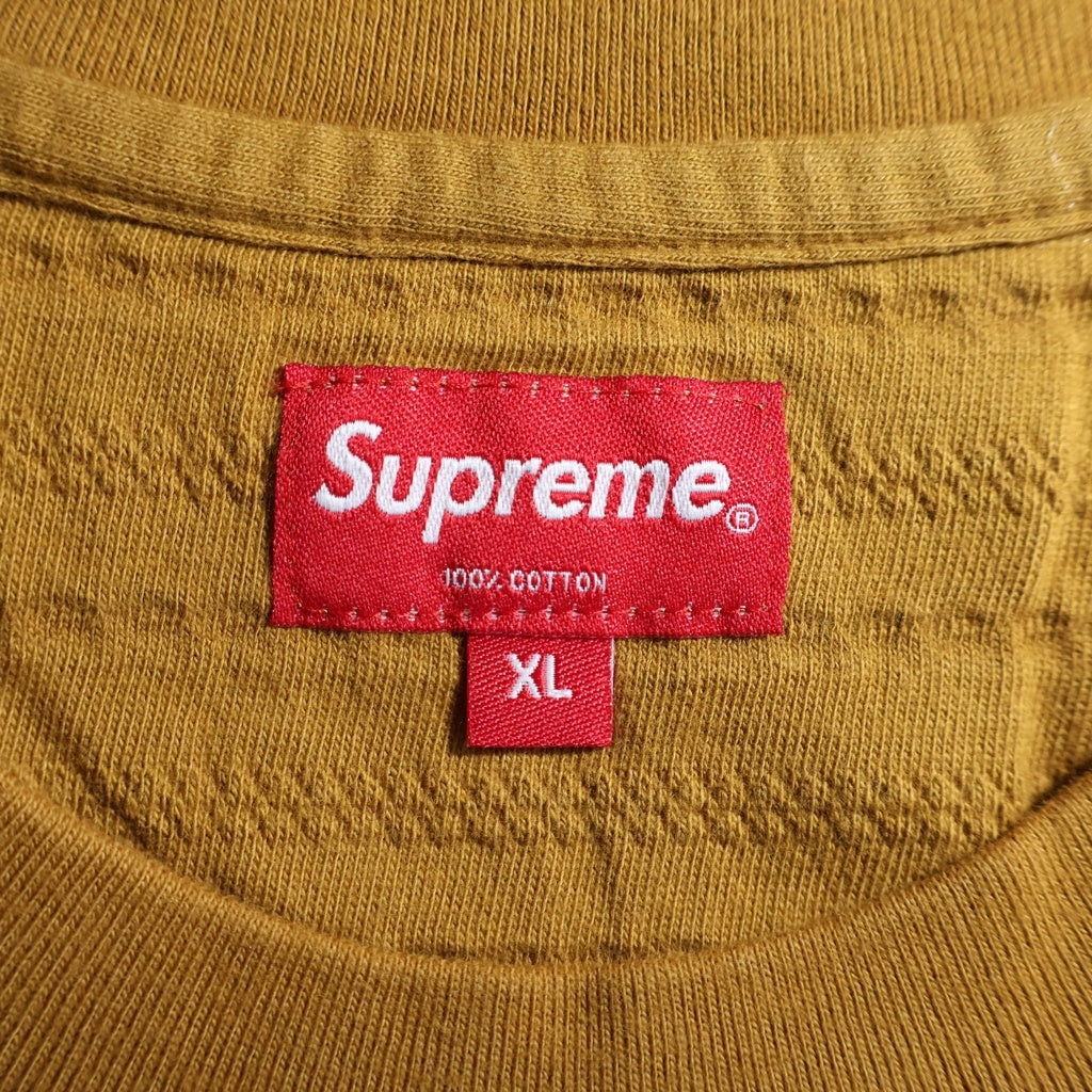 SUPREME(シュプリーム) 18AW Rope Stripe L/S Tee ロープストライプ ロゴデザイン クルーネック カットソー 長袖Tシャツ ブラウン