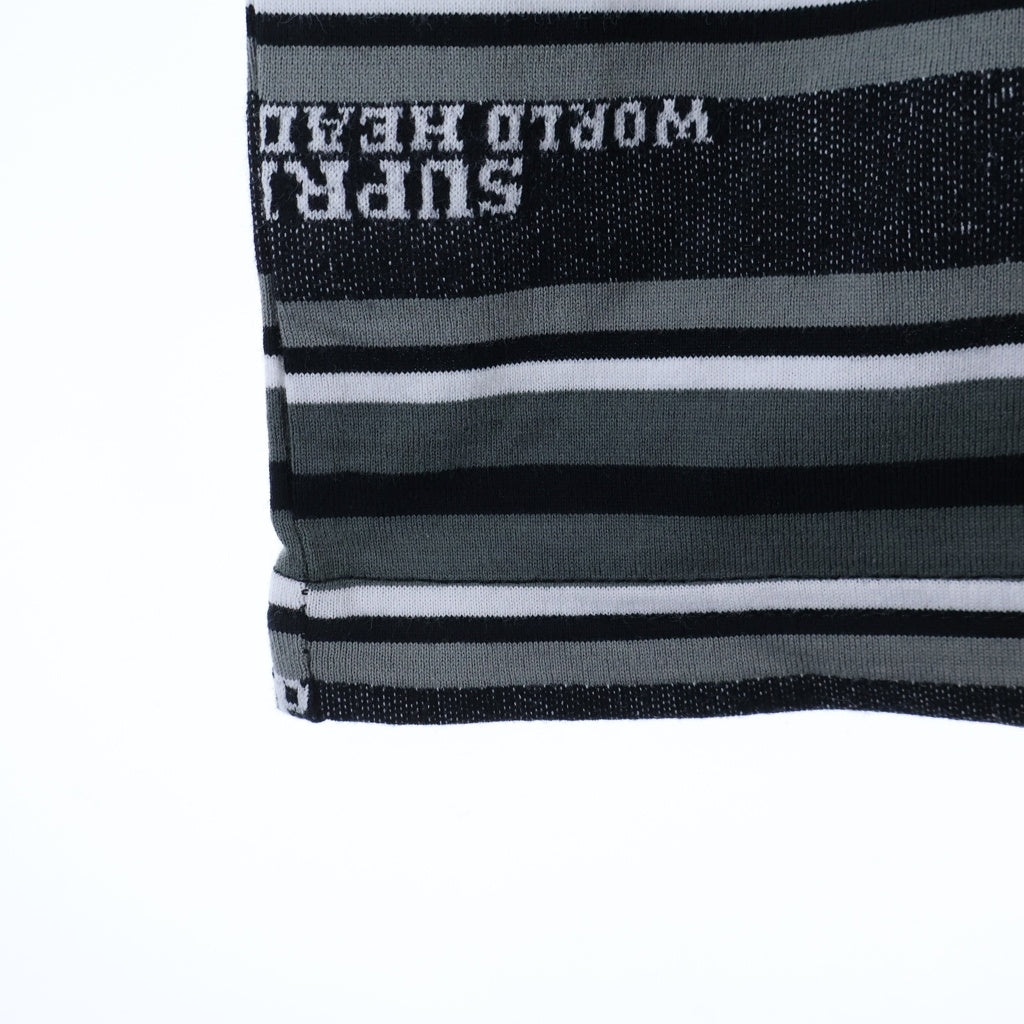 SUPREME(シュプリーム) 18AW HQ Stripe S/S Tee ロゴデザイン ストライプ クルーネック カットソー 半袖Tシャツ ブラック