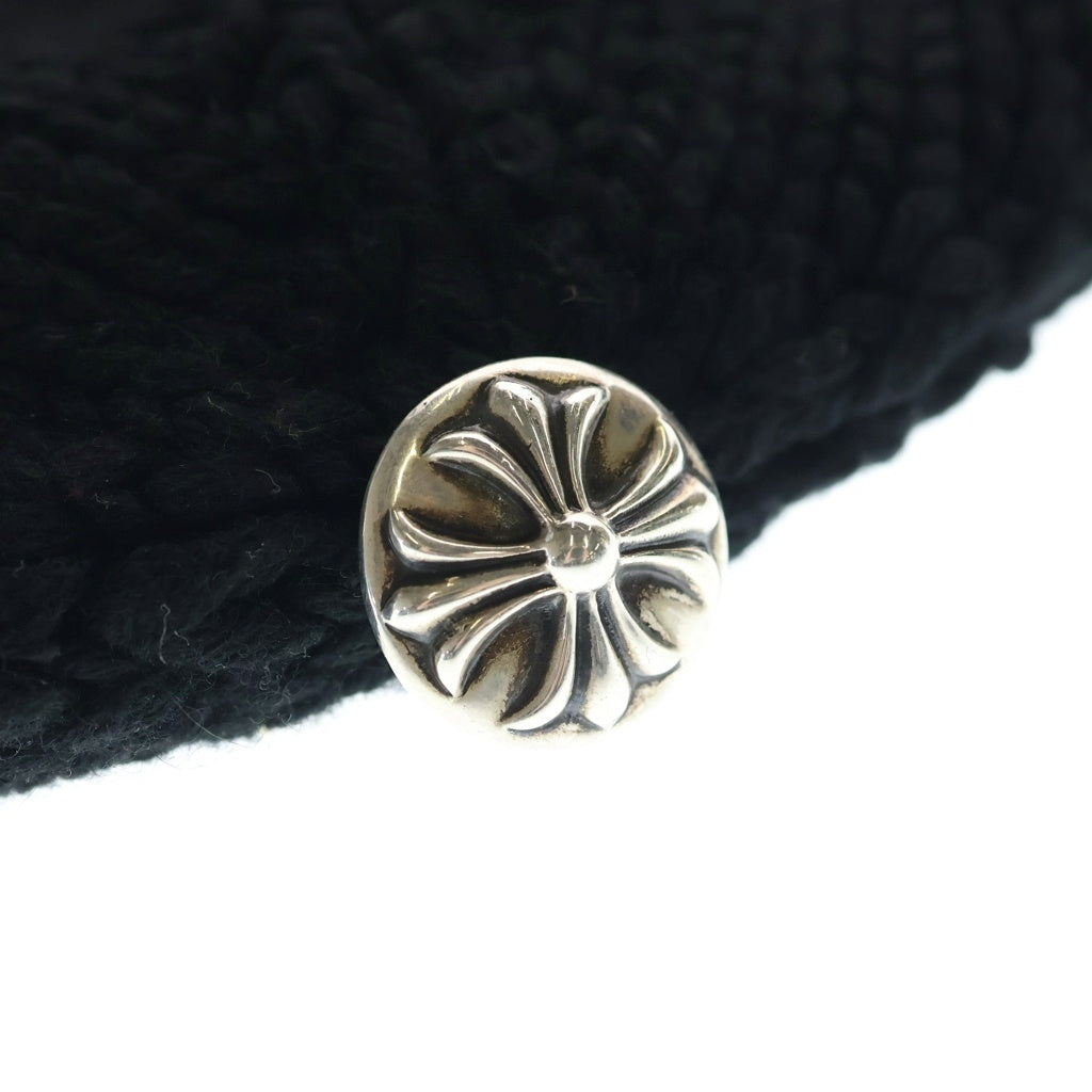 CHROME HEARTS(クロムハーツ) BEANIE CASH CROSS PATCH クロス パッチ付き カシミヤ ビーニー ブラック