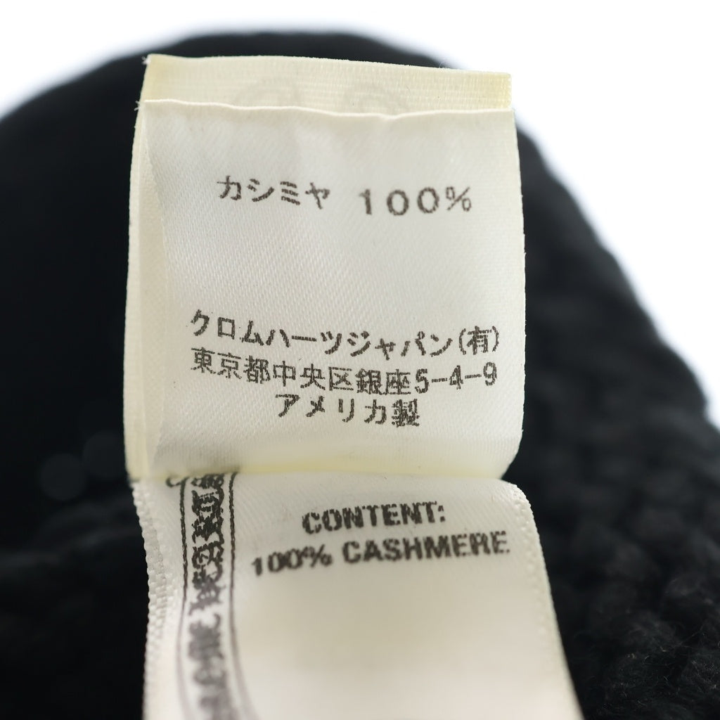 CHROME HEARTS(クロムハーツ) BEANIE CASH CROSS PATCH クロス パッチ付き カシミヤ ビーニー ブラック