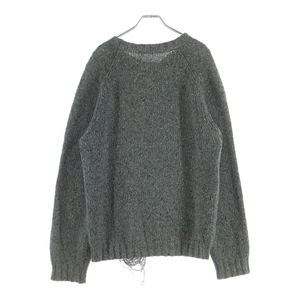 Maison Margiela(メゾンマルジェラ) 19AW デストロイ加工 クルーネックニット セーター グレー S50GP0176