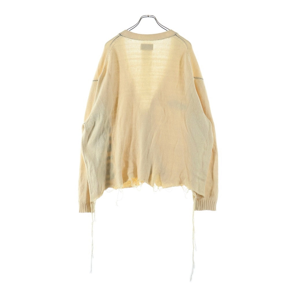 doublet(ダブレット) 20SS HIDDEN MESSAGE CARDIGAN ヒドゥンメッセージ カーディガン ホワイト 20SS21KN29