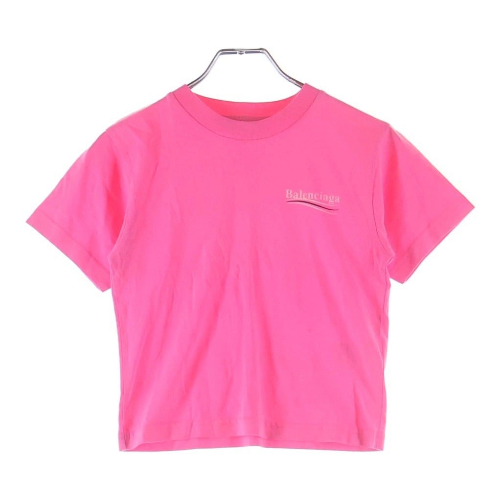 BALENCIAGA(バレンシアガ) キャンペーンロゴデザイン クルーネック カットソー 半袖Tシャツ レディース ピンク