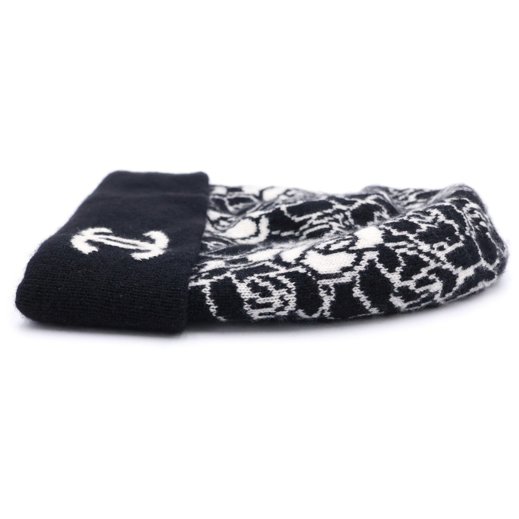 CHANEL(シャネル) ココマーク カメリア カシミア ニットキャップ ビーニー 帽子 ブラック